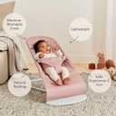BabyBjrn Bouncer Bliss, Dusty Pink, Woven, Petal Quilt | 2-in-1 Adjustable Baby Bouncer Seat and Toddler Chair, Newborn to Toddler (8-29 lbs), 4 Positions, Lightweight & Portable