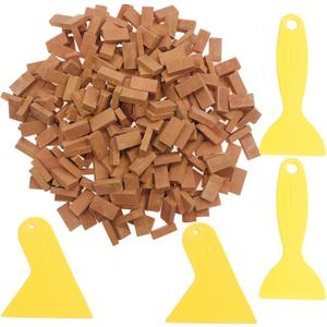 Cayway 400 PCS Mini Red Wall Bricks, Mini Bricks Tiny Bricks with Scraper for Landscaping, Miniature Bricks Figurine Fake Bricks for Mini Garden Accessories