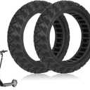 8.1 inch 8.12.0 Solid Tire for Segway Ninebot E2/E2 Plus, for Xiaomi 4 Go Scooter Accessories, Off-road, Rubber Tyre, Non-slip, Kickscooter Replacement Wheels, Black, 2 Pack