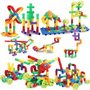 STEM Building Blocks Toy for Kids, Educational Toddlers Preschool Brain Toy Kit, Constructions Toys for 3 4 5 6 7 8 Years Age Boys and Girls–Creativity Kids Materials Toys