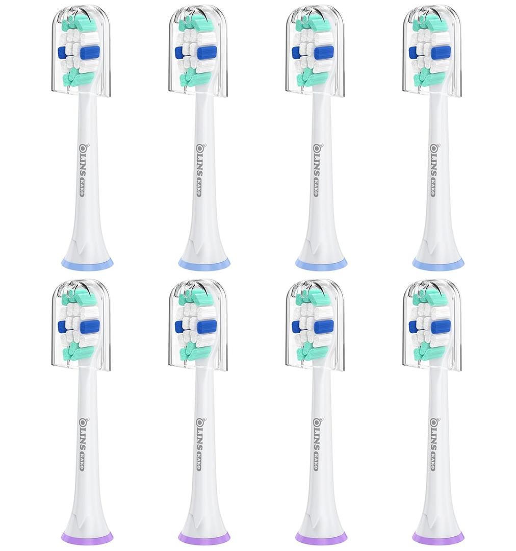 OLINS KAKO Replacement Brush Heads for Philips Sonicare Toothbrush Handles Toothbrush Heads for Sonicare (Pack of 8)