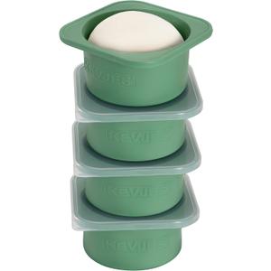 PLUS Large 1000ml Pizza Dough Proofing Boxes for DIY Artisan Pizza, Food Grade Silicone Stackable Containers with Lids, Sturdy Reinforced Steel. Freezer, Fridge, Dishwasher Safe (4Green Plus)
