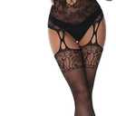 XIUSEMY Women Sexy Bodystocking One Piece Badydoll Fishnet Lingerie Nightwear Plus Size (Black Type 3)