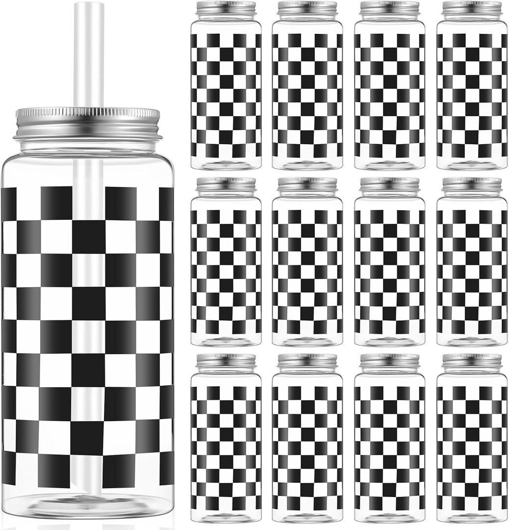 Patelai 12 Pack Race Car Cups 13.5 oz Plastic Tumbler with Lid and Straw Checkered Flag Party Supplies Clear Black Plaid Cups for Race Car Birthday Sports Themed Party Supplies Patelai 12 Pack Race Car Cups 13.5 oz Plastic Tumbler with Lid and Straw Checkered Flag Party Supplies Clear Black Plaid Cups for Race Car Birthday Sports Themed Party Supplies