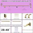 Antique Bronze Disc Curtain Rods, 28-48 Inches Window Curtain Rod,Adjustable Room Darkening Drapery Rod with Aluminum Finials and Brackets,Wrap Around Design