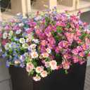 Artificial Flowers for Outdoors Colorful Daisy 20 Bundles Faux Plant Outdoor Spring Summer Decor Realistic Fake Plants Outside for Planters Front Porch Backyard Decor (20 Bundles 4 Colors)