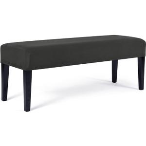 WOMACO Dining Room Bench Covers Stretch Spandex Upholstered Bench Seat Cushion Slipcovers for Kitchen Dining Bench Seat Protector (Dark Gray, Large)