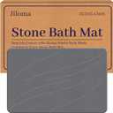 Stone Bath Mat Diatomaceous Earth Shower Mat Non-Slip Super Absorbent Bathroom Floor Mat Quick Drying Natural Easy to Clean(24 * 16 Grey)