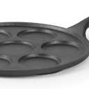 Commercial CHEF Mini Pancake Maker Pan, Pre-Seasoned Cast Iron, Plett Pan with Seven 2.5 Diameter Sections, Works on All Cooktops Including Induction, Outdoor Cookware for Grills, CHCI172