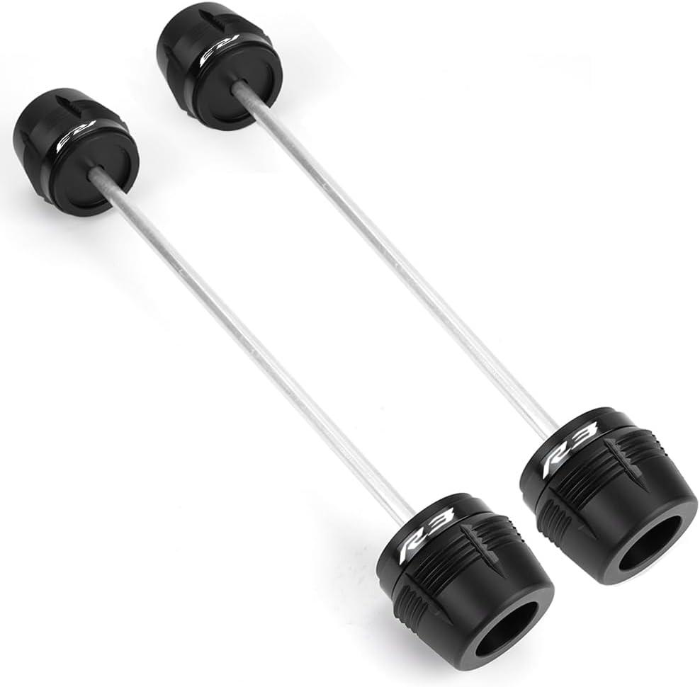MOWOK Fit For YAMAHA R3 YZF-R3 YZFR3 2015-2024 2025 Motorcycle Accessories Frame sliders Front Rear Wheel Axle Fork Slider Crash Protector Protection (Black)