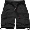 TRGPSG Women's Hiking Shorts, 7" Bermuda Cargo Shorts with 7 Pockets, Quick Dry, Breathable (12, Black)