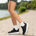 Womens Easy On Running Shoes Comfortable Walking Sneakers for Women with Anatomic Toe Box Breathable Tennis Shoes (7, Black/White)