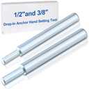 Hicarer 2 Pcs Expansion Anchors Concrete Wall Anchors Drop in Anchor Tool Apply to 1/2 Inch and 3/8 Inch Internal Thread Drop in Anchor, Zinc Plated Steel Rod for Concrete, Stone