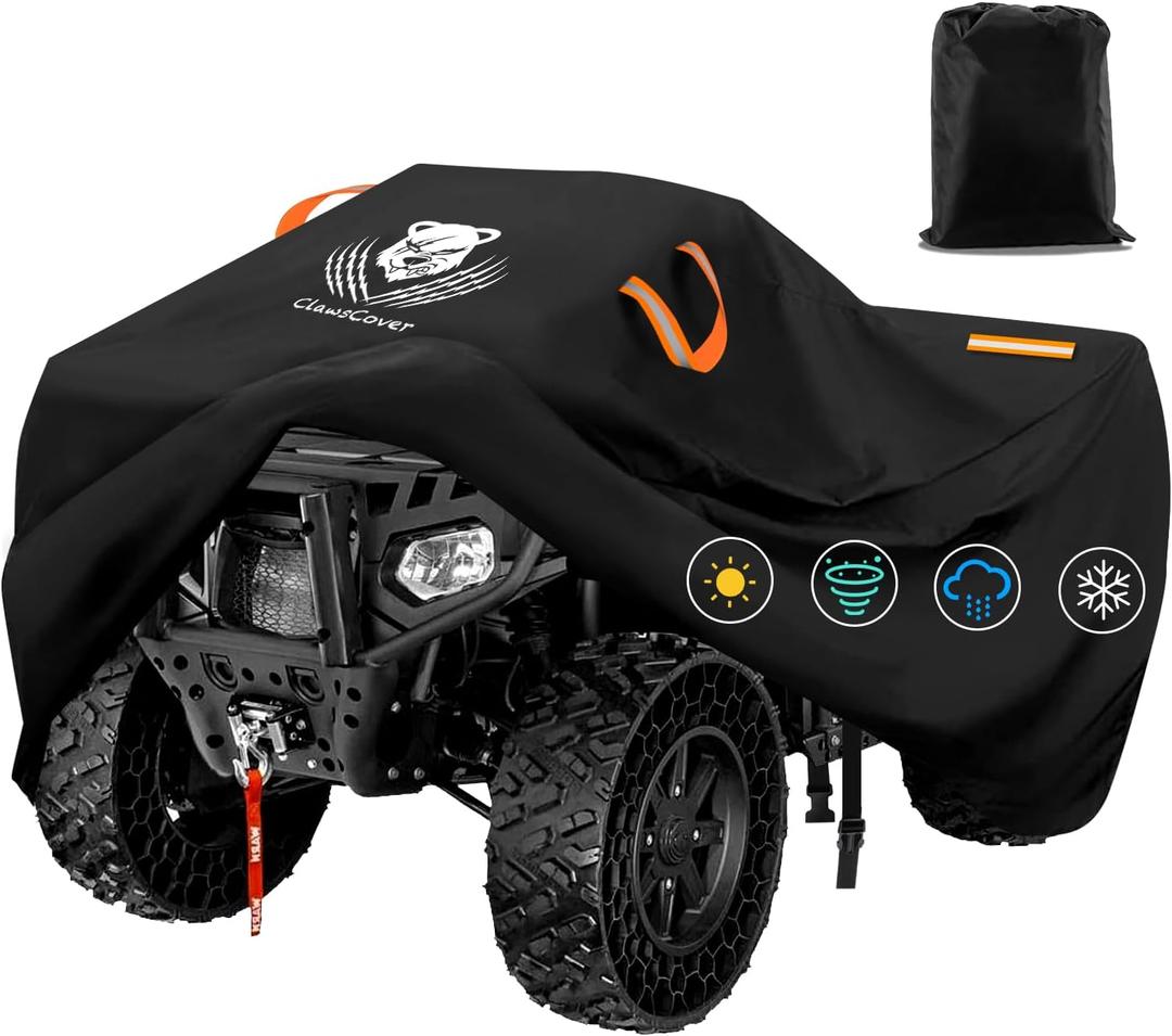ClawsCover ATV Covers Waterproof Outdoor Heavy Duty Anti-UV Fadeless 420D Oxford Cloth 4 Wheelers Quad Storage Cover Accessories Fit for Polaris Kawasaki Yamaha Honda Suzuki, 102Lx44Wx48H Inch