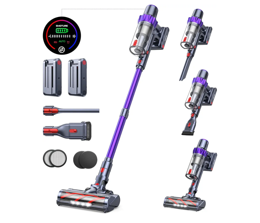 Cordless Vacuum Cleaner, 2 Batteries 110 Mins Runtime Vacuum Cleaners for Home, 45KPA 550W Stick Vacuum with Brushless Motor, Automatically Adjust Suction, Handheld Vacuum for Pet Hair/Carpet/Floor Cordless Vacuum Cleaner, 2 Batteries 110 Mins Runtime Vacuum Cleaners for Home, 45KPA 550W Stick Vacuum with Brushless Motor, Automatically Adjust Suction, Handheld Vacuum for Pet Hair/Carpet/Floor