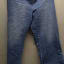 MakeMeChic Women's Maternity Jeans Loose Wide Leg Over The Belly Straight Pregnancy Jeans Denim Pants (X-Large, Blue)