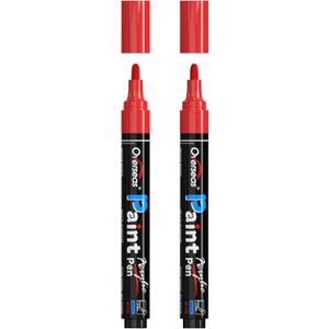 Overseas Red Paint Pens Paint Markers - Permanent Acrylic Markers 2 Pack, Water Based, Quick Dry, Waterproof Marker Pen for Rock, Wood, Plastic, Metal, Canvas, Glass, Fabric, Mugs. Medium Tip
