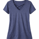 ANMBESS Women T-Shirt Navy Blue, Large