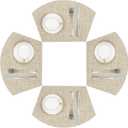 SHACOS Small Round Table Placemats Wedge Placemat Set of 4 Non Slip Heat Resistant Woven Vinyl Table Mats Wipe Clean Indoor Outdoor (4, Beige Yellow)