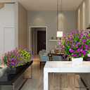 2 x Artificial Flowers, Fake Outdoor UV Resistant Boxwood Shrubs Faux Plastic Greenery Plants for Outside Hanging Planter Patio Yard Wedding Indoor Home Kitchen Farmhouse Decor(Magenta) (Fushia)