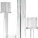 Allgala 23 Inch Glass Candelabra (58CM) Tall 5-Cup Crystal Solid Glass Tube Rod Supported Votive Candelabra-HD89128 - for Wedding Bridal Formal Events