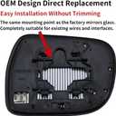 Passenger Side Mirror Replacement for Lexus RX330 2004-2006 RX350 2007-2009 RX400h 2006-2009 - Mirrors Glass, Right Side Rear View Mirror Glass with Power Heated