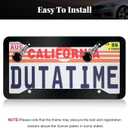 OLLEN Gloss Black Heavy Duty License Plate Frames, 2 Pack Aluminum Alloy Car Plate Holder Bracket, with Screw Caps, Rattle Proof Pads, Black