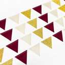 Maroon Gold Party Decorations Burgundy Beige Gold Glitter Felt Hanging Triangle Mini Bunting Pennant Banner Flag for Birthday Graduation Wedding Baby Shower Anniversary Party Nursery Classroom Decor
