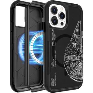 Heavy Duty for iPhone 15 Pro Max Case - Compatible with MagSafe Shockproof Protective Rugged Magnetic Men Military Grade Shock Drop Proof Phone Cover Funda for Apple 15 Promax Case, Black