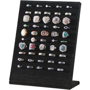 Ring Board Display Stand,Velvet Jewelry Earring Organizer Holder for Selling,Vendors Storage Tray for Multiple Rings (Black)
