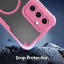 for Samsung Galaxy A16 5G Phone Case, Translucent Matte Back Compatible with Magsafe Magnetic Slim Shockproof Protective Case with Lanyard Strap for Samsung A16 5G 6.7-inch, Pink