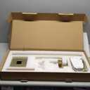 Free Standing Tub Faucet Brushed Gold, Floor Mount Freestanding Tub Faucets, Brass Stand Alone Tub Filler, Waterfall High Flow Bathtub Shower Mixer Tap