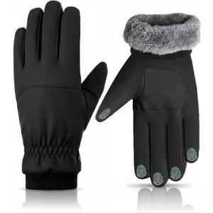 Winter Gloves for Men and Women Waterproof Touchscreen Warm Fleece Gloves  Windproof Anti-Slip Ski Gloves for Cold Weather Outdoor Activities (X-Large, Black)