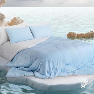 Cooling Comforter King Size, Double-Sided Cool Touch Cooling Blanket for Hot Sleepers, Q-Max 0.4 Summer Breathable Cooling Quilt, Oeko-TEX Certified, CS-KN1-BL