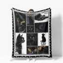 Cat Throw Blanket Soft Warm Cozy Black Cats Blankets Fuzzy Plush Fleece Cat Blanket Gifts for Couch Bed Sofa Home Decor 40''X50''