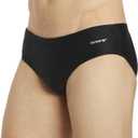 Sporti Men's Swim Briefs - Printed Color & Solid Swimsuit Training Suit - Men's Athletic Swimwear Briefs for Lap Swimming (Black,32)