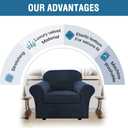 H.VERSAILTEX Rich Velvet Stretch 2 Piece Cover Chair Slipcover Sofa Cover Furniture Protector Couch Soft with Elastic Bottom Chair Couch Cover with Arms Width Up to 49 Inch (Chair, Navy)