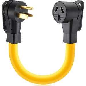 Kanayu 6-50P to 10-50R 50amp Welder to Stove Adapter Cord Compatible with NEMA, 3 Prong Welder Male to 3 Prong Stove, Oven Female Adapter, Oven Power Cord, STW 8 AWG, 1ft, ETL Listed (Yellow)