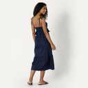 Amazon Essentials Women's Fit and Flare Empire Waist Sweetheart Neck Cotton Sateen Tiered Maxi Dress