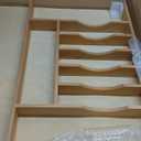 Silverware Drawer Organizer - Trim-to-Fit with Adjustable Dividers for Kitchen Utensil Storage, Beech Wood Frame with 11 Sizes (24.63" W x 22" D)