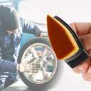 2 x 2pcs Auto Tire Dressing Brush, High Density Shine Brush Bristles Tire Applicator Brush Portable Car Tire Wash Brush with Handle Auto Detailing Tire Brush for Car Cleaning Supplies (Yellow)