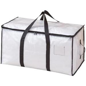 HPOXIAZ 3 Pack Moving Bags Large, Clothes Storage Bag with Lids, Reinforced Handles & Heavy-Duty Zippers Foldable Organizer Clear Bags for Bedding and Moving – 88L Large Capacity Storage Totes