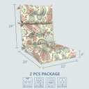 LVTXIII 2 Pack Outdoor High Back Cushions, 22" W x 20" D Tufted Seat and Back Chair Cushion with Ties, Fluffy Patio Replacement Rocking Chair Cushion for Outdoor Furniture Use, Paisley Vintage, 44"x22"x4"
