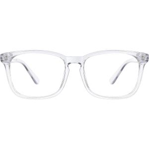 TIJN Blue Light Blocking Glasses for Women Men Clear Frame Square Nerd Eyeglasses Anti Blue Ray Computer Screen Glasses ((01)-transparent)