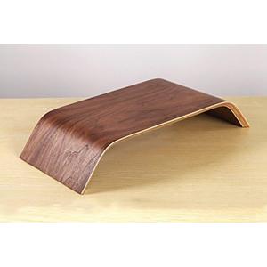 SAMDI Wooden Computer Monitor Stand Save Space Desktop Riser for Computers LCD Monitors Laptop PC iMac Notebook Apple MacBook(Black Walnut)