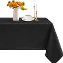 Romanstile Rectangle Tablecloth - Waterproof and Wrinkle Resistant Washable Polyester Table Cloth for Kitchen Dining/Party/Wedding Indoor and Outdoor Use (60 x 84 inch,Black)