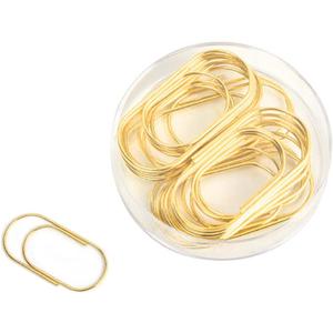 Gold Jumbo Big Paper Clips, 20pcs Oversized Gold Paperclips 50mm/2 inch Non Skid Smooth Finish Steel Wire Office Supply Accessories