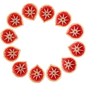 SATVIK 12 Pc Multicolor Handmade Clay Diyas  Traditional Terracotta Oil Lamps for Diwali, Pooja, Home Temple Dcor, Mitti Diya for Festival Lighting