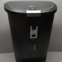simplehuman 50 Liter / 13 Gallon Semi-Round Kitchen Step Trash Can with Secure Slide Lock, Black Plastic