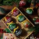 Thyle 8 Pcs Kwanza Glass Hanging Ornaments African Christmas Decorations Seven Principles of Kwanza Decorations Glass Balls African Black Christmas Tree Ornaments Kente Traditional Nguzo Saba Decor